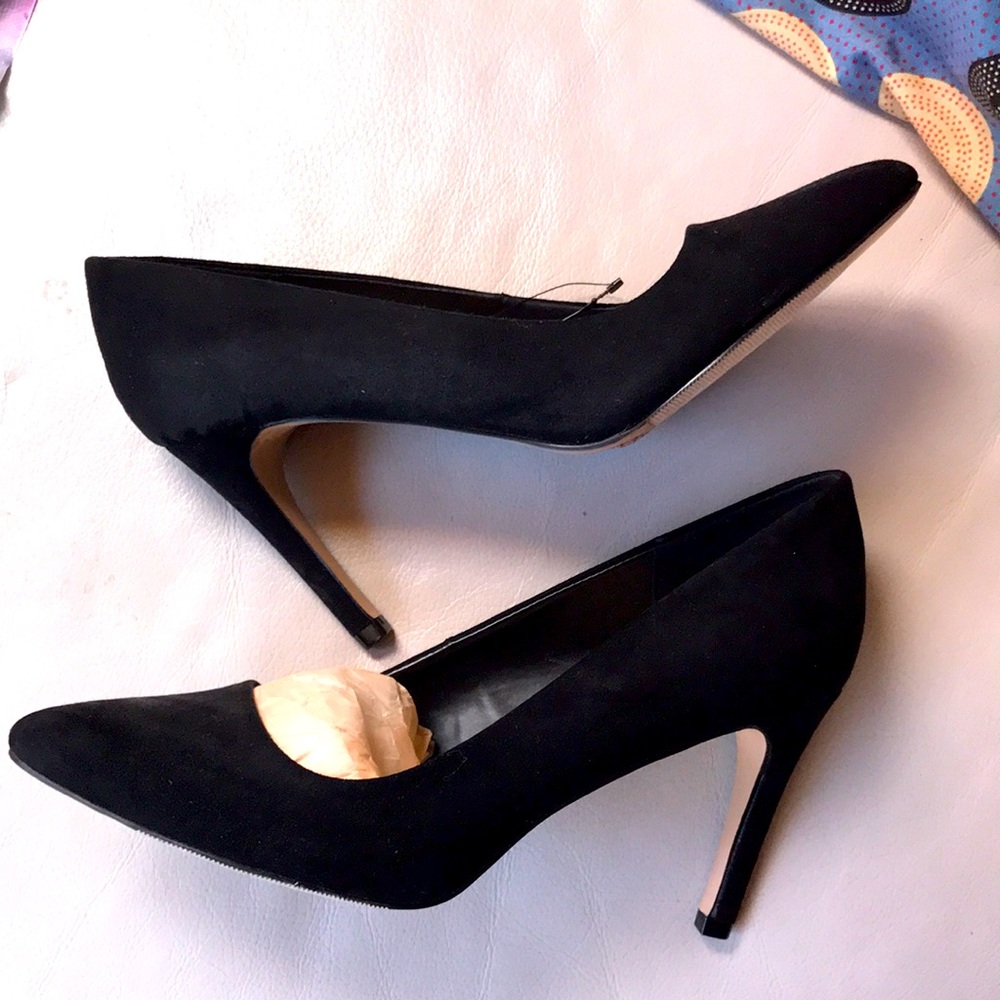 Charcoal Black Suede Pumps